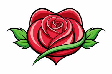 Vibrant red rose graphic design clipart