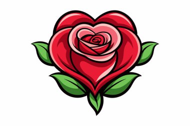 Canlı kırmızı gül grafik tasarımı