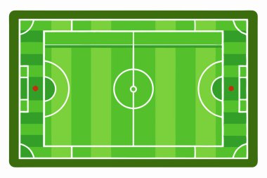 Top-down view of a soccer field, ideal for sports graphics. clipart