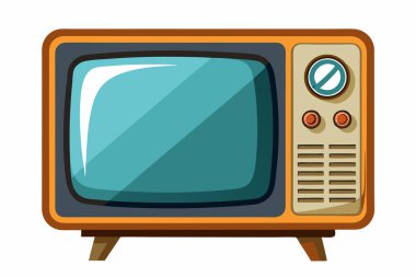 Antika Tema için Retro Television Çizgi Film İllüstrasyonu
