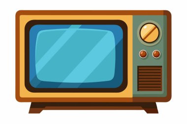 Antika Tema için Retro Television Çizgi Film İllüstrasyonu