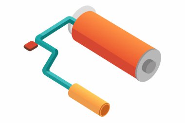 Colorful Paint Roller Icon for Home Improvement Projects clipart