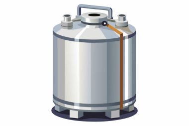 Vector Illustration of a Stainless Steel Storage Tank clipart