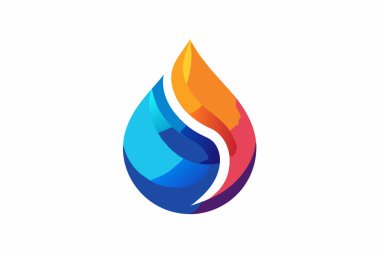 Su ve enerjinin canlı logo tasarımı