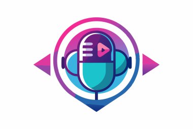 Vibrant microphone icon with colorful design clipart