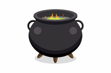 Enchanted cauldron with bubbling potion. clipart