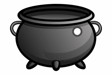 Vector Illustration of a Classic Black Cauldron clipart