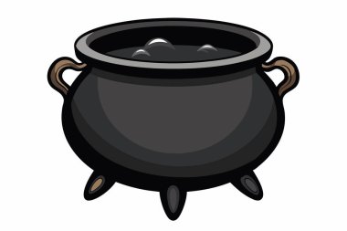 Vector Illustration of a Classic Black Cauldron clipart