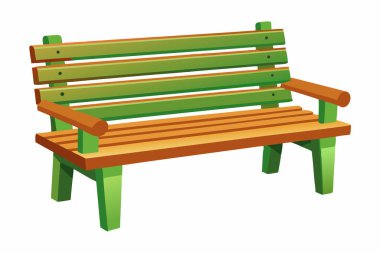 Ahşap bir park bankının renkli çizimleri