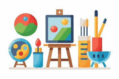 Renkli Sanat Malzemeleri ve Yaratıcı İfade İçin Kolay