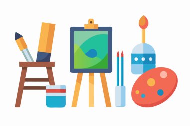 Renkli Sanat Malzemeleri ve Yaratıcı İfade İçin Kolay