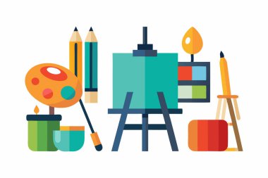 Renkli Sanat Malzemeleri ve Yaratıcı İfade İçin Kolay