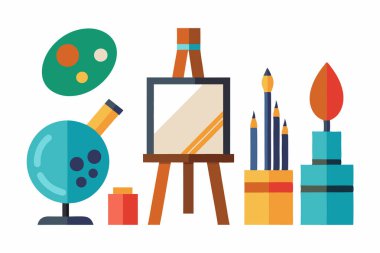 Renkli Sanat Malzemeleri ve Yaratıcı İfade İçin Kolay