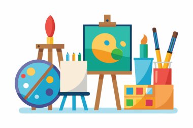 Renkli Sanat Malzemeleri ve Yaratıcı İfade İçin Kolay