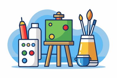 Renkli Sanat Malzemeleri ve Yaratıcı İfade İçin Kolay