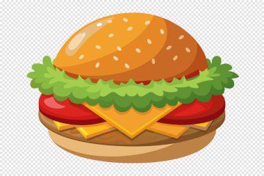 Delicious Cartoon Burger Illustration clipart