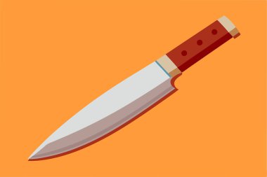 Stylish Flat Illustration of a Chef's Knife clipart