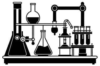 Klasik Bilimsel Laboratuar Aygıtı İllüstrasyonu