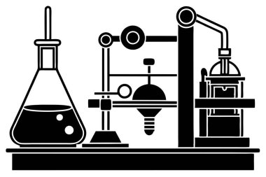 Klasik Bilimsel Laboratuar Aygıtı İllüstrasyonu