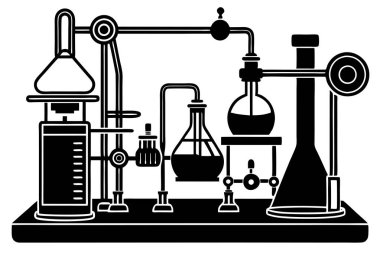 Klasik Bilimsel Laboratuar Aygıtı İllüstrasyonu