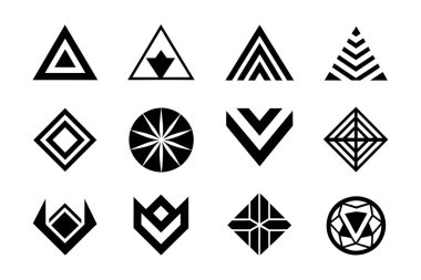 Soyut, geometrik logo koleksiyonu.