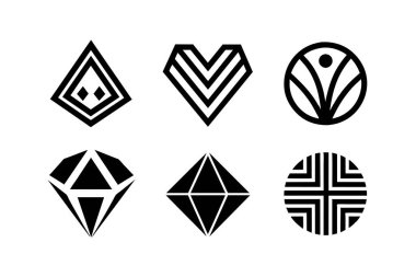 Collection of abstract, geometric logos. clipart