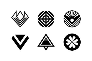 Soyut, geometrik logo koleksiyonu.