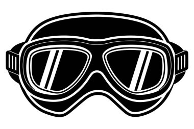 Stylish Black and White Snow Goggles Illustration clipart