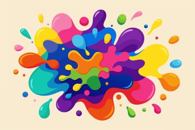 Vibrant Colorful Paint Splatter Design for Backgrounds clipart