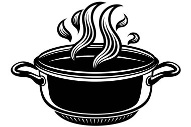 Vintage Illustration of a Pot on a Fire clipart