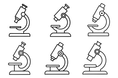 Simple Line Art Illustrations of Microscopes clipart