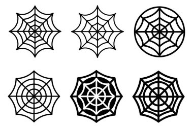 Six Simple Spiderweb Designs for Various Uses clipart