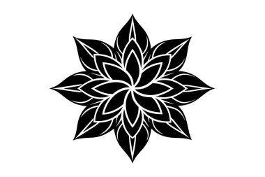 Zarif Siyah ve Beyaz Lotus Çiçek Tasarımı