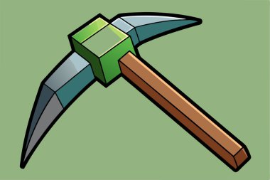 Minecraft 'tan Karikatür Zümrüt Kazma