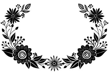 Elegant Floral Wreath Design for Crafts and Decor clipart