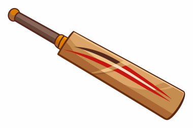 Simple Line Drawing of a Baseball Bat clipart