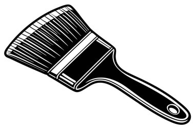 Simple Black and White Paintbrush Vector Graphic clipart