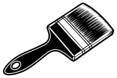 Simple Black and White Paintbrush Vector Graphic clipart