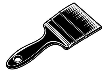 Simple Black and White Paintbrush Vector Graphic clipart