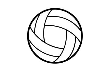 Basit Siyah ve Beyaz Voleybol Ana Hattı