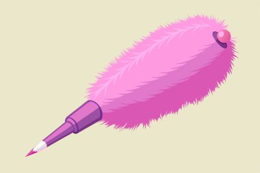 Pembe Tüy Duster Beyaz Arkaplan Karşısında