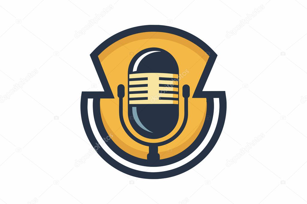 Retro Microphone Logo, Perfect for Audio Brands