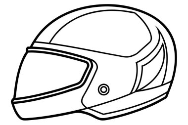 Simple Line Drawing of a Protective Helmet clipart