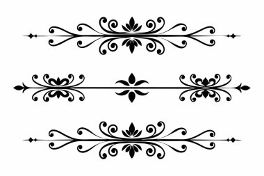 Elegant Black and White Decorative Divider Set clipart