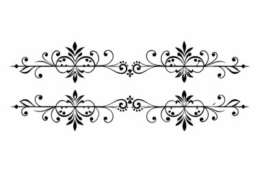 Elegant Black and White Decorative Divider Set clipart