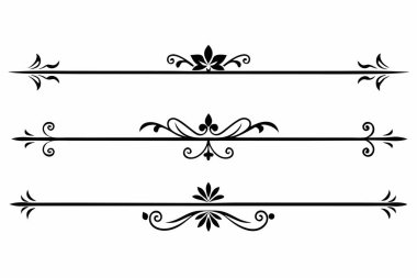 Elegant Black and White Decorative Divider Set clipart