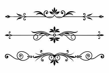 Elegant Black and White Decorative Divider Set clipart