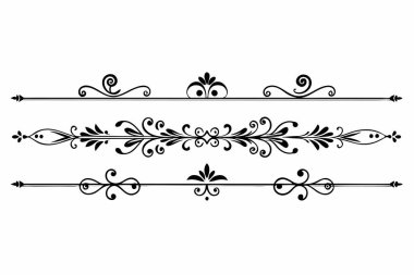 Elegant Black and White Decorative Divider Set clipart