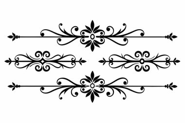 Elegant Black and White Decorative Divider Set clipart