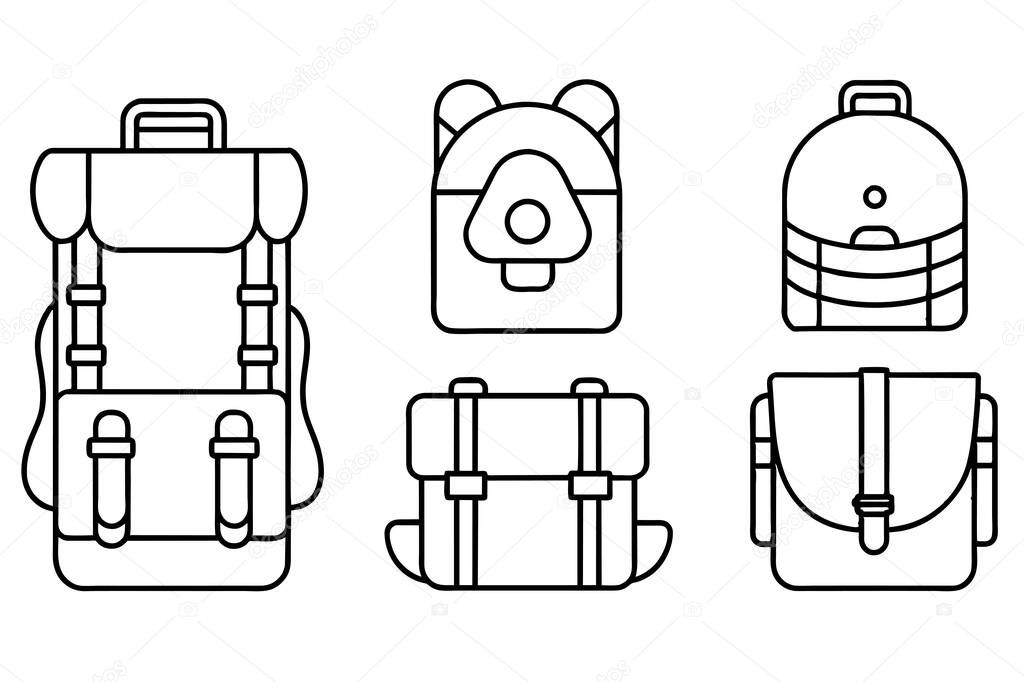 Vector Illustration of Different Backpack Styles